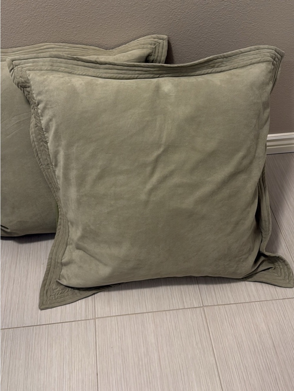 Sage Green Square Pillows, Pair